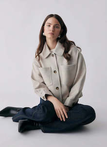 Esmaee- Stopover Jacket - Cream Chevron