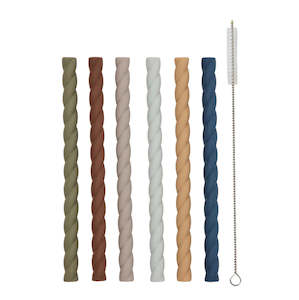 Candles Diffusers: OYOY - Mellow Silicone Straw 6P - Caramel/Blue