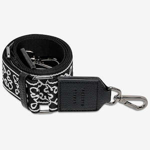 Faux Plants: Jacquard Bag Strap - Medium - Black
