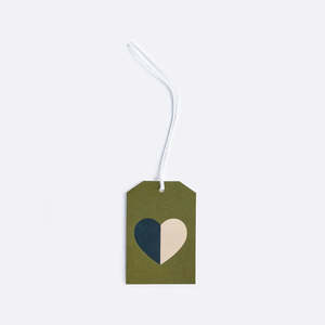 Father Rabbit - Gift Tag - Half & Half Heart Olive