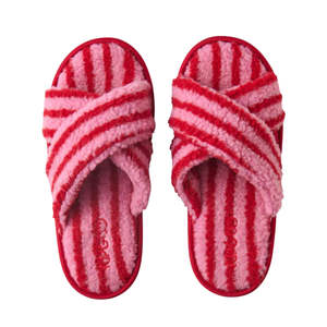 KIP & CO - Candy Stripe Sherpa - Adult Slippers