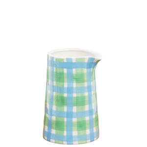 Noss & Co - Milk Jug - Blue & Green Gingham