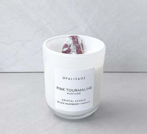 Opal + Sage Candle - Pink Tourmaline - Blackberry & Vanilla