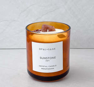 Pots Vases: Opal + Sage Candle - Sunstone - Pohutukawa