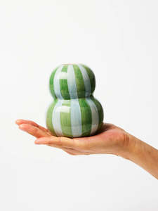 Jones & Co - Fonda Green Blue Stripe Vase