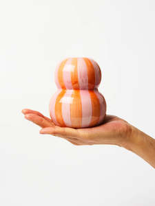 Decor: Jones & Co - Fonda Pink Orange Stripe Vase