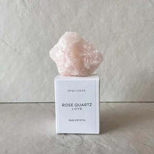 Opal + Sage - Raw Crystal - Rose Quartz