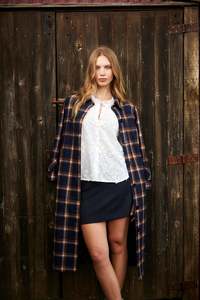 Lifestyle: Tuesday - Kamali Coat - Navy Check