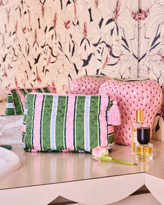 Body Bathroom: KIP & CO - Cactus Stripe - Quilted Cotton Toiletry Purse