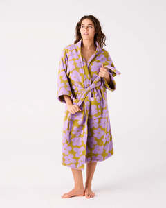 Lifestyle: KIP & CO - Big Flower Terry Bath Robe - S/M