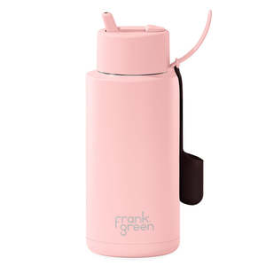 Frank Green - 34oz Stainless Steel Ceramic Bottle - With Gloss Holder - Blush/Chocolate