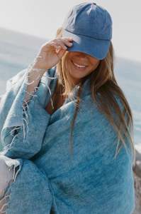 Hats Scarfs: Hobo & Hatch - Amara Scarf/Shawl - Ocean