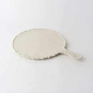 Melamine Pearl Platter - Round With Handle - Sand