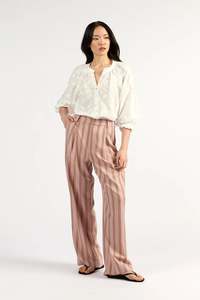 Tuesday - Boyfriend Pants - Rosewood Stripe