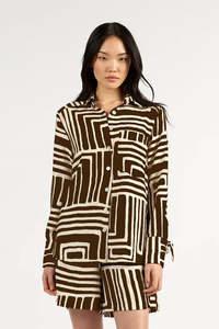 Tuesday - Fortune Shirt - Choc Geo