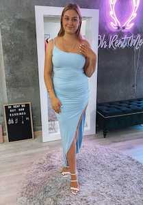 Now: SELL - Aria One Shoulder Gown - Blue