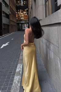 Size 4 6: Saturation Point Slip Dress Custard