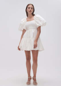 35 Dress Rentals: Casa Puff Sleeve Mini Dress - White