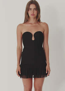 35 Dress Rentals: Isola Strapless Ruched Mini Dress Black