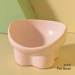 Creamy Pink Ergonomic Pet Bowl