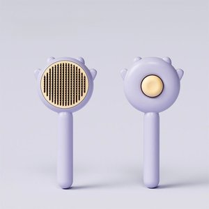 Purple Pet Hair Brush with Press