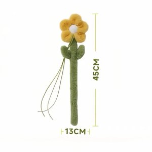 Cat Toys: Cat Teaser Wand - Yellow Flower