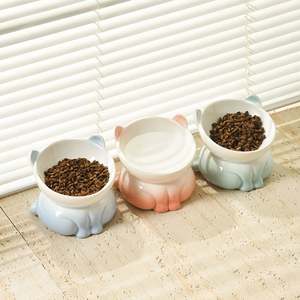 Pre-Order: Pastel Kitty Shaped Elevated Pet Bowl
