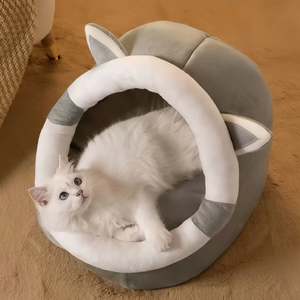 CozyNest Soft Plush Cat Cave Bed