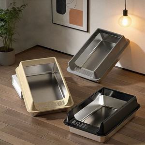 SteelGuard Open Stainless Steel Cat Litter Tray
