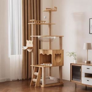 Cat Furniture Design: SkyNest Horizon Solid Wood Cat Tree