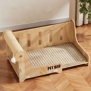 Cat Furniture Design: Natura Haven Wooden Cat Scratcher Bed