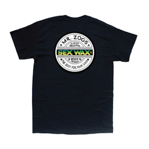 Sexwax Apparel: Sexwax Word Fade Green Tee Black