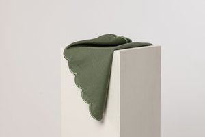 Products: Scallop Linen Napkin - Olive Twist ( Set of 4 ) PREORDER - Olive