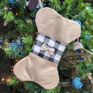 Doggy Things: Christmas Bone Stocking - Cream