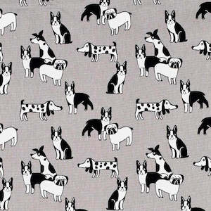 Children's Apron - Dogs - puppy pals - grey marle