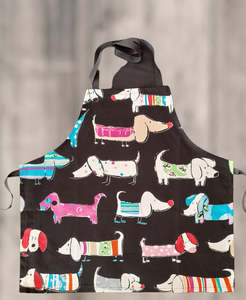 Aprons 1: Children's Apron Dogs sausage black background