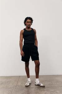 Mens Velour Shorts - Black