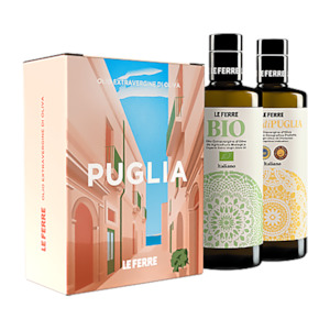 Italy Extra Virgin Olive Oil: Le Ferre Puglia Duo Gift Pack