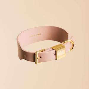 Dog Collars: Italian Leather Dog Collar – Blush