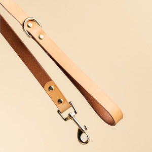 Leads: Italian Leather Dog Leash – Camel
