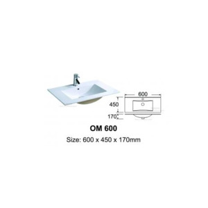 Basin: brand new square basin for vanity OM600