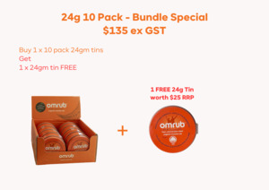 Omrub Wholesale: 24g x 10 Pack Bundle (1 x FREE 24g Tin)