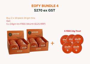 Omrub Wholesale: EOFY Bundle 4 - 2 x 24g 10 Pack + 5 x FREE 24g Tins (ETD Mid April)