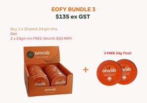 Omrub Wholesale: EOFY Bundle 3 - 24g x 10 Pack + 2 x FREE 24g Tins (ETD Mid April)