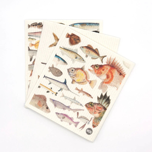 Kitchen: 100%NZ Pack of 3 Swedish Dishcloths – Fishes of NZ