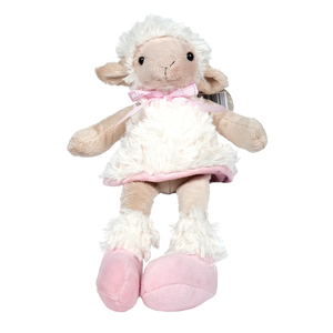 Soft Toys: Parrs Sheep Sitting w/Dress & Pink Ribbon