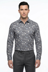 Cotton Shirts: Geometric Cotton Dress Shirt