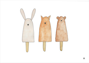 Food: Ice Block Animals Art Print