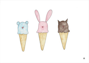 Ice Cream Animals Art Print