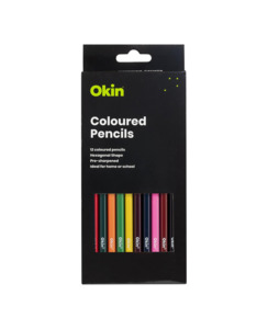 Stationery Ar: OKIN COLOURED PENCILS PACK OF 12 - Stationery-Writing : Onehunga Books & Stationery - OKIN COLOURED PENCILS OPTIONAL